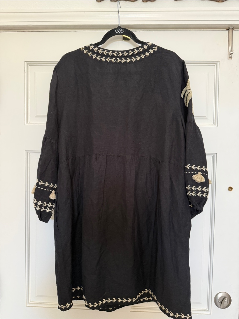 Tommy Bahama Black Dress with Cream Palm Embroidery Size L NWT - Picture 2 of 9